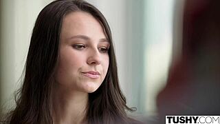 Tushy Anal-Loving College Brunette Seduces Her Professor for Doggy Fun.