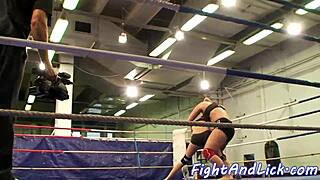 Watch these naked lesbians wrestling in the boxing ring, it's so intense! 💪👊