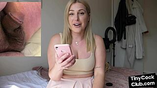 Busty babe mocks small 18+ cocks with dirty solo talk on cam.