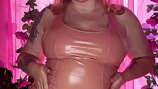 Hey, she's teasing in that latex dress with her huge ass