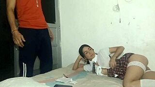 Young Colombian Schoolgirl Seduces Stepbrother for Hot Homemade Missionary Fuck