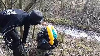 Mud Trichtern! What Bizarre Femdom Tricks Are Happening in Brutal Latex Outdoors?