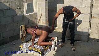 That street gangster rider totally owns his bound sex slave.