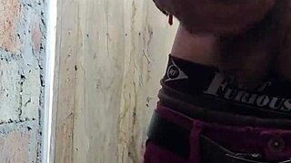 why is that tall twink slapping his skinny cock?