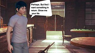 Lara Croft cosplay hentai fucks a guy in manga.