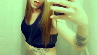 hot tranny groping her small clitty in panties