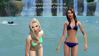 Lucky Cameraman Scores Threesome with Super Models in Cowgirl Action!