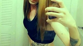 hot tranny groping her small clitty in panties