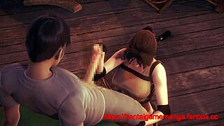 Lara Croft cosplay hentai fucks a guy in manga.
