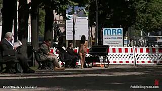 little euro babe gets wild with public anal action outdoors.