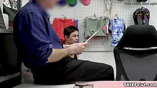 Cute Short-Haired Brunette Teacher Olive Caught Stealing in Shop