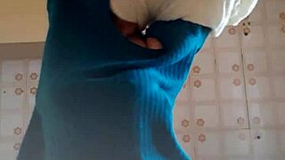 this blonde milf is masturbating her saggy tits 😘