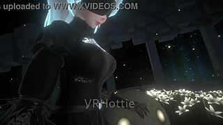 Horny Nier Automata 2B Robot Fucks in Wild VRChat Lap Dance!