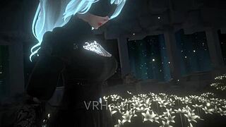 Horny Nier Automata 2B Robot Fucks in Wild VRChat Lap Dance!