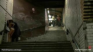 little euro babe gets wild with public anal action outdoors.