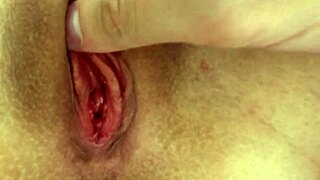 rubs her tight clit to a wild orgasm in homemade clip