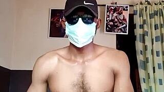 Hot Nigerian Guy Wanks Big Cock Home Alone