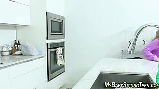 Petite aupair rides monster cock.