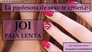 The teacher guides the student through jerk off instructions