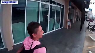 Feeling the Thrill of a Risky Fast Blowjob in the Public Toilet by the Road