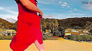 Sissy Crossdresser Rides Big Ass In Sexy Dress