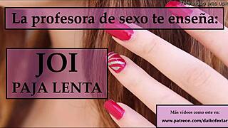 The teacher guides the student through jerk off instructions