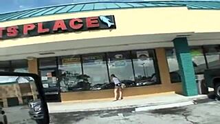 Hardcore blonde wife sucking and getting cumshot in the van. 😏