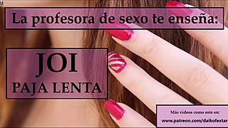 The teacher guides the student through jerk off instructions