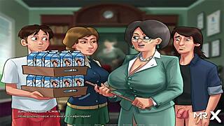 headmistress says, 'you naughty students need punishment with creampie' in this hentai