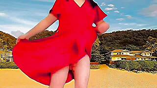 Sissy Crossdresser Rides Big Ass In Sexy Dress