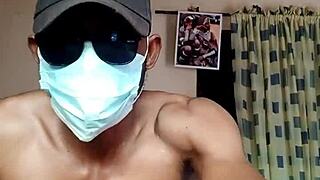 Hot Nigerian Guy Wanks Big Cock Home Alone