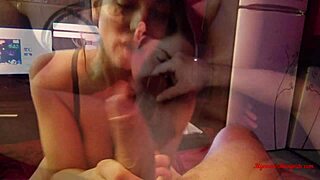 boyfriend passionately fucks girlfriend's ass hard and deep, then cums in her mouth