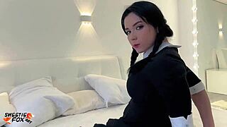 Cosplay Wednesday Addams Worships My Big Ass