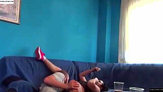 Horny Couple's Sofa Passion