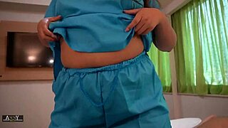 This nurse is fucking after her shift!