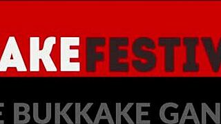 Bukkake slut begs for huge loads after wild gangbang party with big tits! 😜