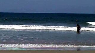 that naughty guy tricked me into sucking his cock on the public beach