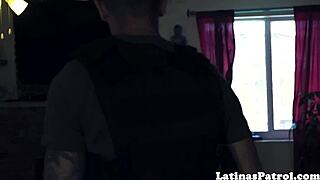 cute latina dickrides immigration officer in office