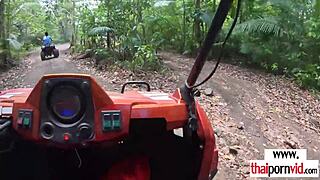 Hey, this dude licks and fucks his thai teen girlfriend's tight pussy