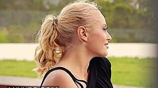 Blonde and redhead threesome in villa