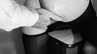 The secretary whispers, 'I'll ride your cock for that annual prize.'