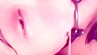 Bound girl with rope marks drools during deepthroat blowbang