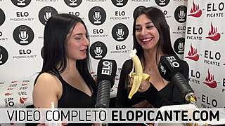 Mielcita And Almendra Suck Banana With Cream And Swallow