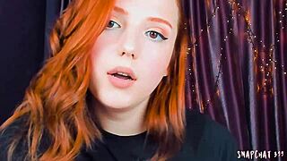 wow, this amazing red head is blowing herself like crazy! 😲