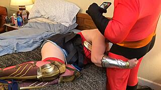 Granny Wonderwoman Fucks Mr Incredible Hard in Costume