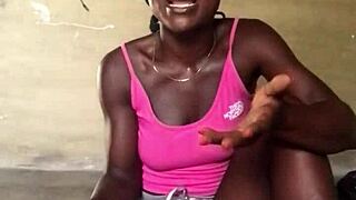 crazy ebony babe munches while dropping life tips! 🍔