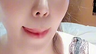 Bound girl with rope marks drools during deepthroat blowbang