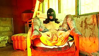 Haloween Hungry Pussy Eating Fist Outdoor With Fingering Lick