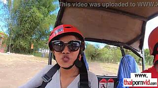 Hey, this dude licks and fucks his thai teen girlfriend's tight pussy