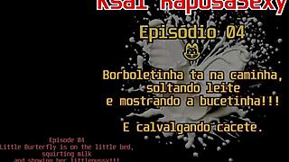 Sexy wife squirts milk while riding cock